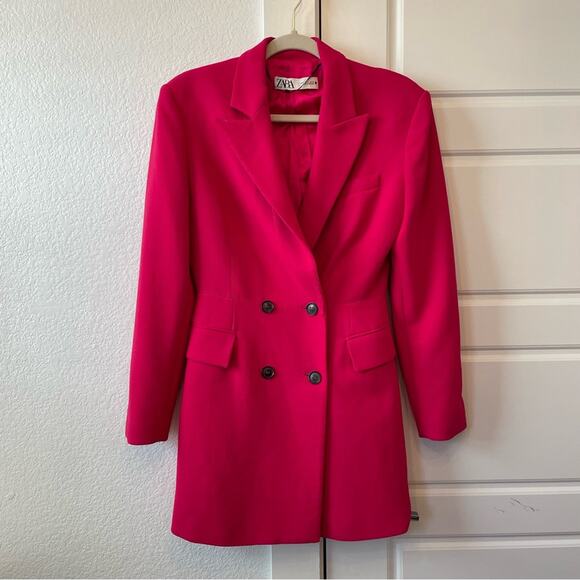 Zara Fuchsia Double-Breasted Blazer Dress - Picture 4 of 8